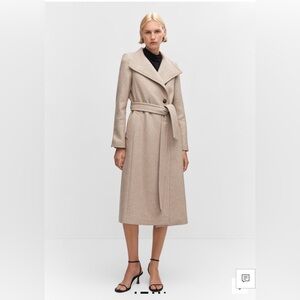 Mango BELTED MANTECO WOOL COAT